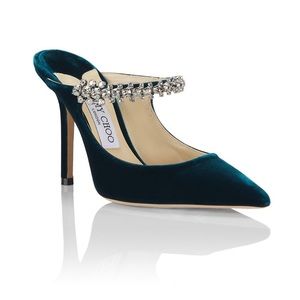 Jimmy Choo Bing Crystal-Embellished Velvet Mules